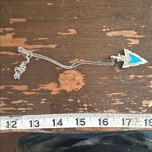 Sold 20” Silver Over Something Reconstituted Turquoise Necklace And Chain